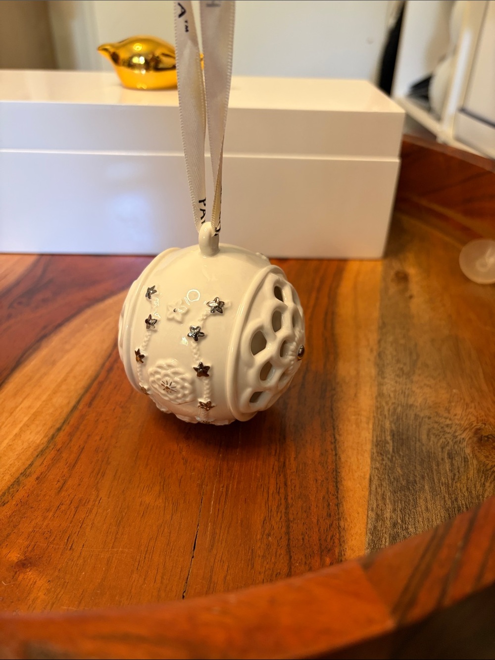 Pandora White Holiday Ornament